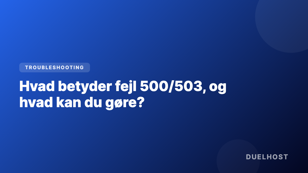Hvad betyder fejl 500/503, og hvad kan du gøre?