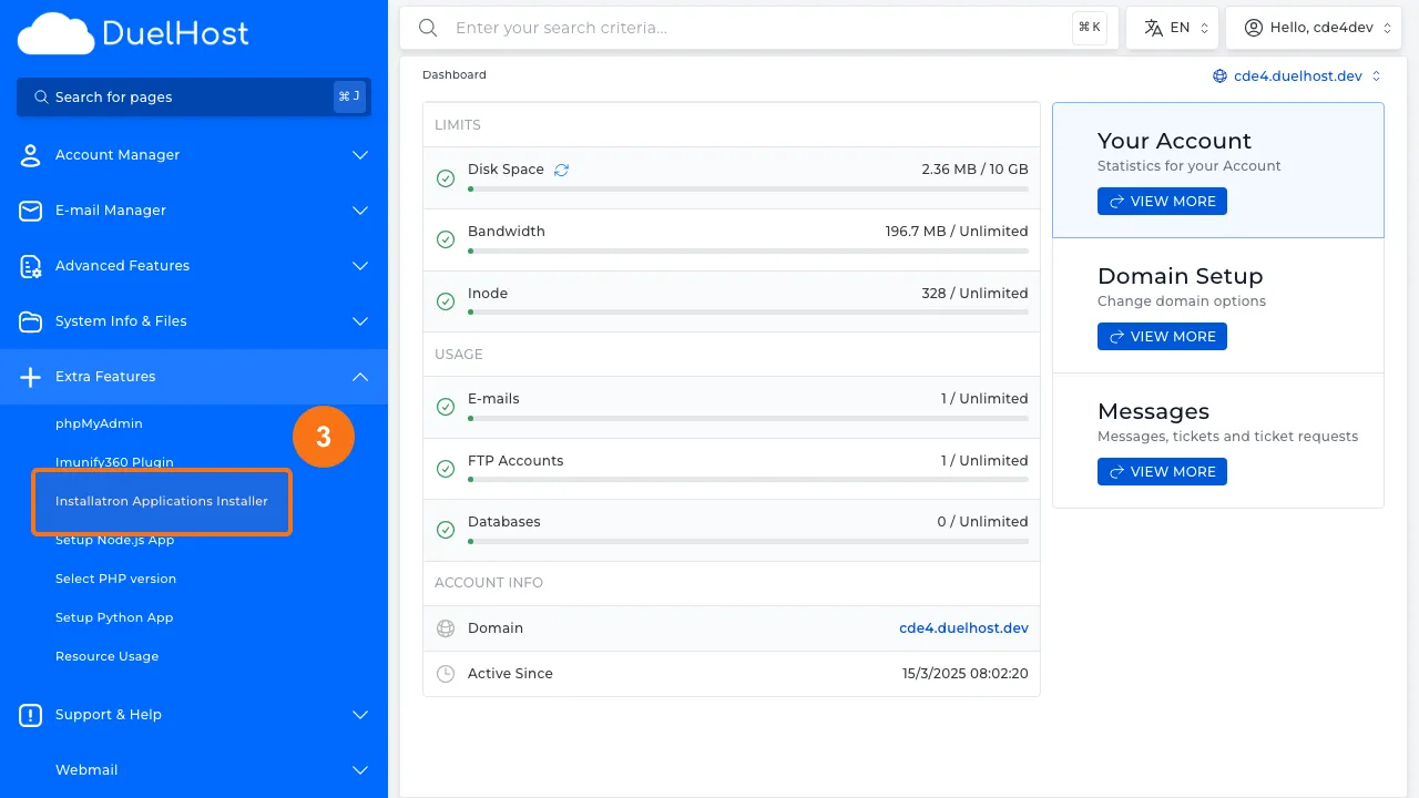 Trin 3: Klik på "Installatron Applications Installer"