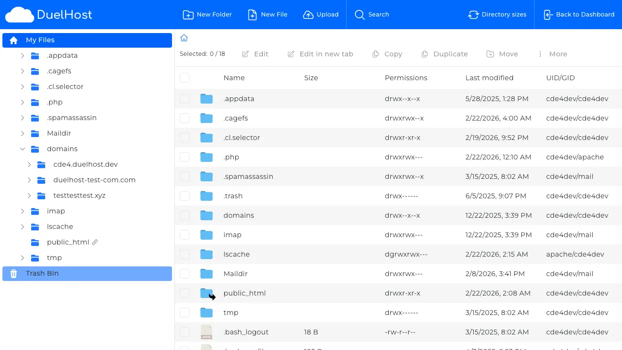 Trin 4: Se File Manager med din hjemmemappe vist