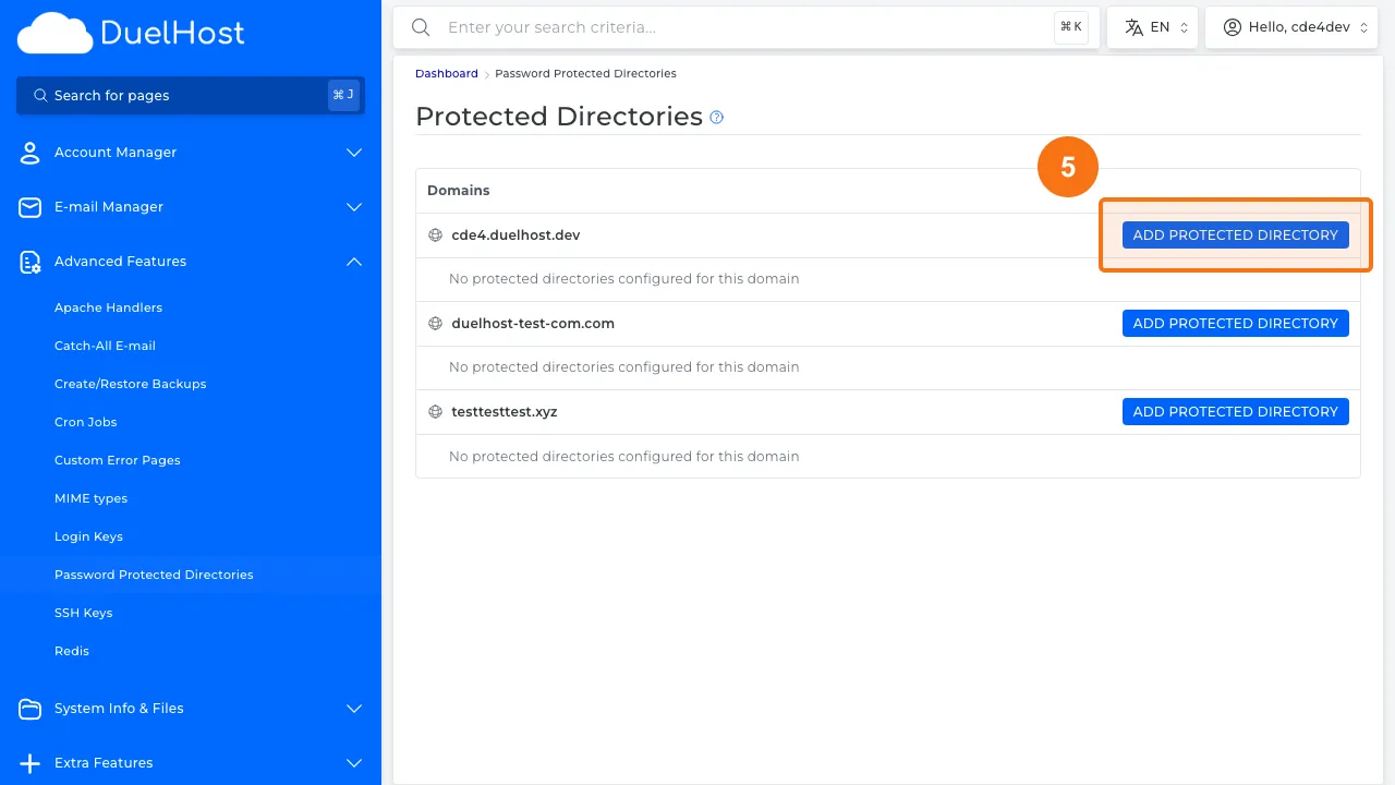 Trin 5: Klik for at beskytte en ny mappe